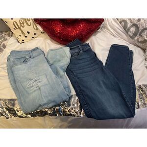 Torrid lot of 2x super soft blue jean/denim jegging legging light & dark blue